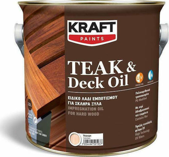 KRAFT TEAK & DECK OIL ΠΟΛΥΟΥΘΕΡΑΝΗΣ ΑΧΡΩΜΟ ΜΑΤ 2.5L