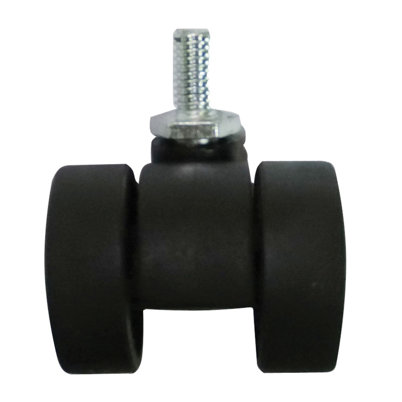 Ρόδα διπλή Φ35 mm με βίδα M8 x 15 μαύρη 75Kg