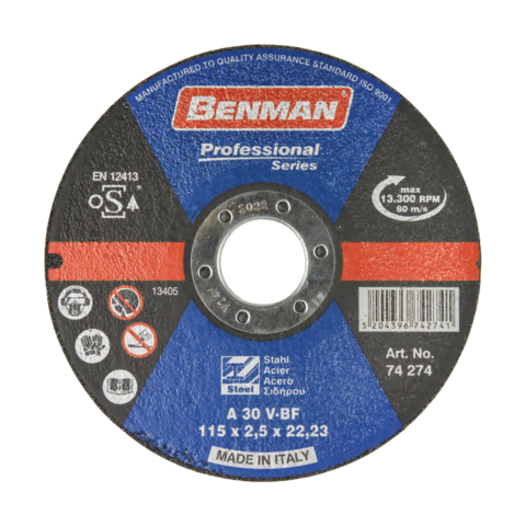 ΔΙΣΚΟΣ ΚΟΠΗΣ INOX - ΣΙΔΗΡΟΥ Φ230x3.0mm PROFESSIONAL SERIES BENMAN