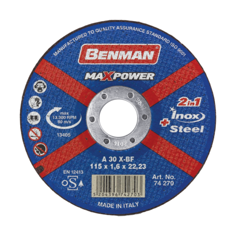 ΔΙΣΚΟΣ ΚΟΠΗΣ ΣΙΔΗΡΟΥ-INOX MAXPOWER BENMAN 230x2.5mm