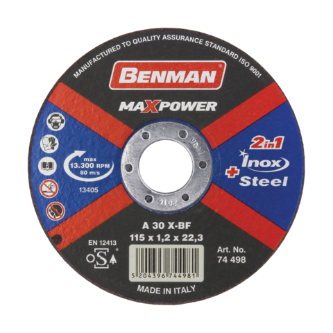ΔΙΣΚΟΣ ΚΟΠΗΣ ΣΙΔΗΡΟΥ-INOX- CD MAXPOWER BENMAN 115 x1.2mm