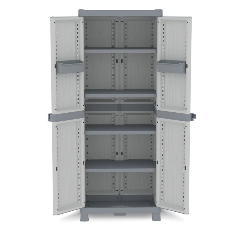 ΔΙΦΥΛΛΗ ΝΤΟΥΛΑΠΑ WaveBase ΠΛΑΣΤΙΚΗ με 4 Ράφια 2700U (70x43.8x181.8εκ.) - Image 2