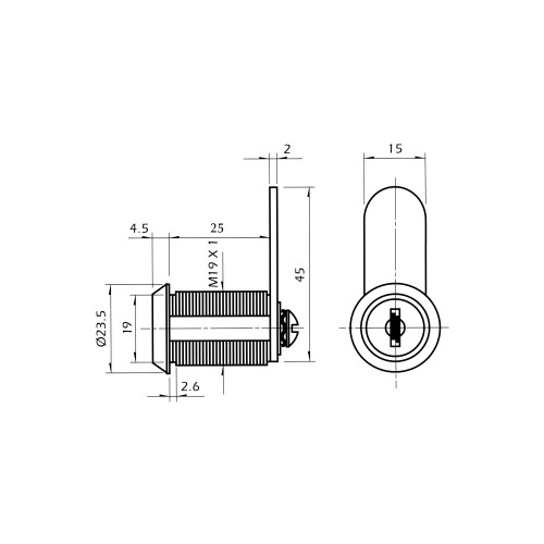 ΚΛΕΙΔΑΡΙΑ ΠΕΡΙΣΤΡΟΦΙΚΗ 180ο D19 X L25mm (ΚΑΤΑΛΛΗΛΗ & ΓΙΑ ΜΕΤΑΛΛΙΚΑ ΕΠΙΠΛΑ) - Image 2