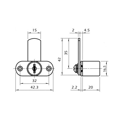 ΚΛΕΙΔΑΡΙΑ ΠΕΡΙΣΤΡΟΦΙΚΗ 180ο D16,5 X L20MM - Image 2