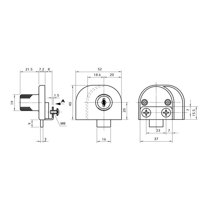 ΚΛΕΙΔΑΡΙΑ ΔΙΠΛHΣ ΚΡΥΣΤΑΛΛΙΝΗΣ ΠΟΡΤΑΣ D19 X L21,5mm - Image 2