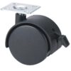 Ρόδα διπλή Φ50 mm με πέλμα & φρένο 38 x 38 mm μαύρη main product image