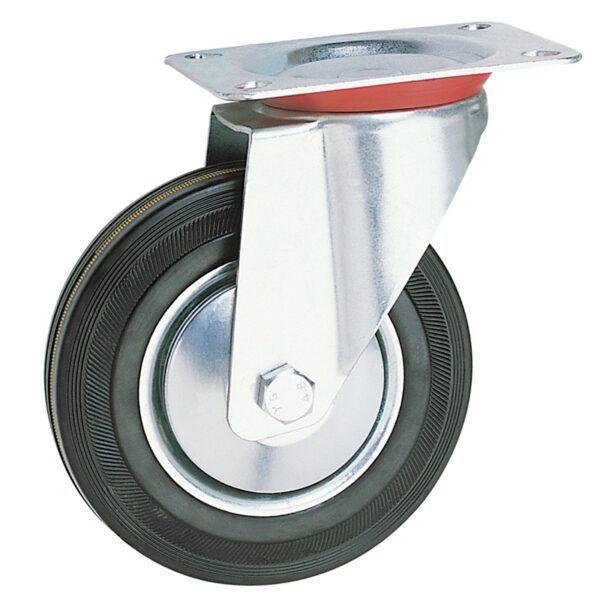 Ρόδα με πέλμα Φ75 84x72mm μαύρη