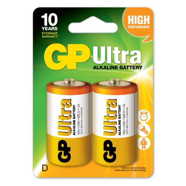 ΜΠΑΤΑΡΙΕΣ GP ULTRA ΑΛΚΑΛΙΚΕΣ D LR20 (2τμχ)