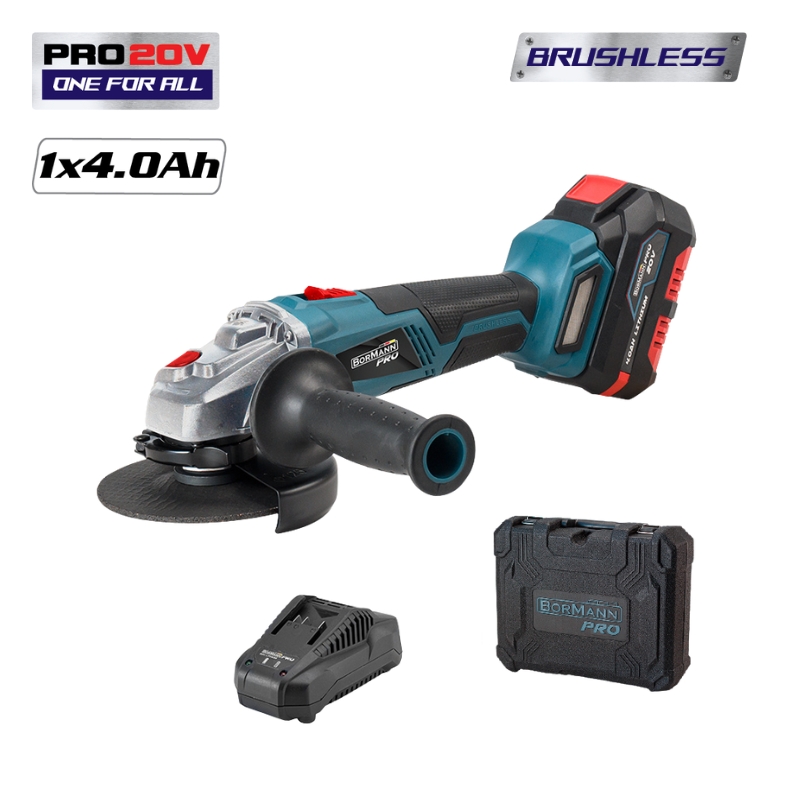 BORMANN Pro BBP5130 Γωνιακός Τροχός Brushless 20V, Ø125 mm, με Μπαταρία 4Ah – 035138