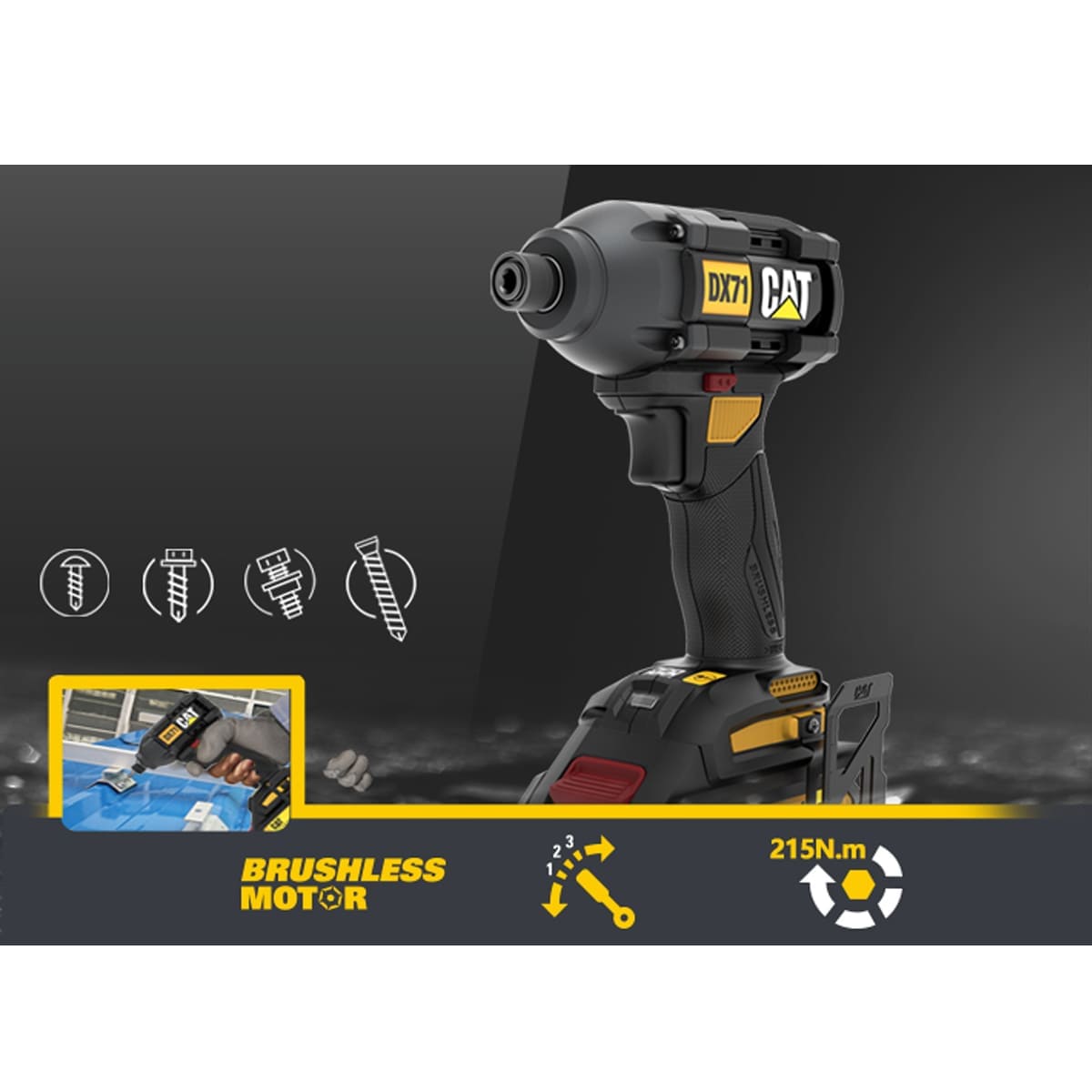CAT SET Κατσαβίδι Παλμικό Brushless Li-Ion 18V 2x2Ah DX71 – 05-7350 - Image 3
