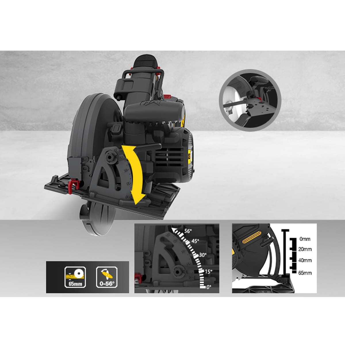 CAT DX53B Solo Δισκοπρίονο Μπαταρίας Brushless 18V, 185mm – 05-7359 - Image 4