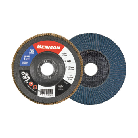 ΔΙΣΚΟΣ ΦΤΕΡΩΤΟΣ ZIRCONIA ALUMINA ΜΕ ΚΟΥΡΜΠΑ  Φ125 x100, PROFESSIONAL SERIES