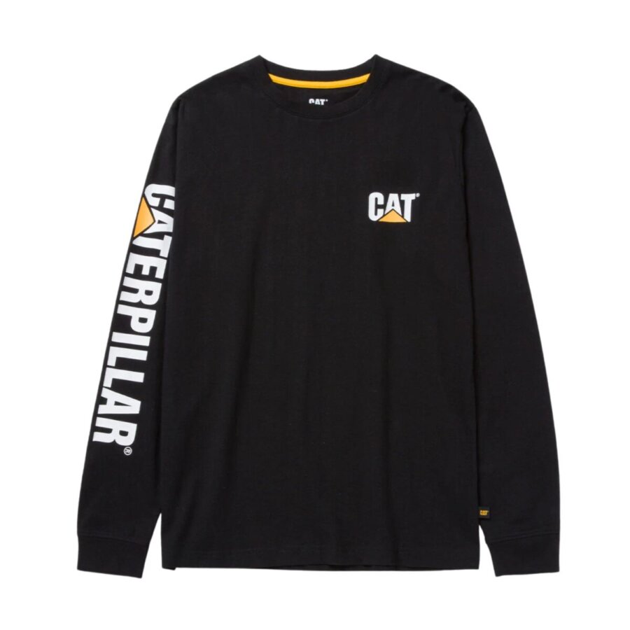 CAT Μπλουζάκι μακρυμάνικο trademark tee μαύρο 1510034-016