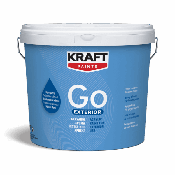 KRAFT Go Exterior Ακρυλικό Χρώμα Λευκό 3L