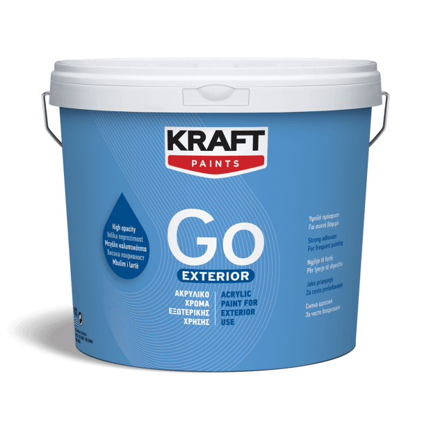 KRAFT Go Exterior Ακρυλικό Χρώμα Λευκό 3L