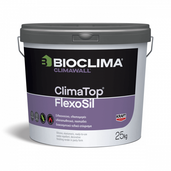 KRAFT BIOCLIMA ClimaTop® FlexoSil K15 – Σιλικονούχος Ελαστομερής Σοβάς 25kg Λευκό