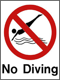 Πινακίδα σήμανσης PVC ”ΝΟ DIVING”
