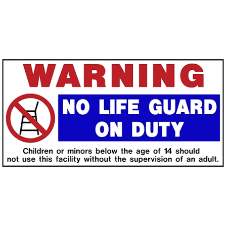 Πινακίδα σήμανσης PVC ”ΝΟ LIFEGUARD ΟΝ DUTY”