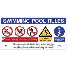 Πινακίδα σήμανσης PVC ”SWIMMING POOL RULES”