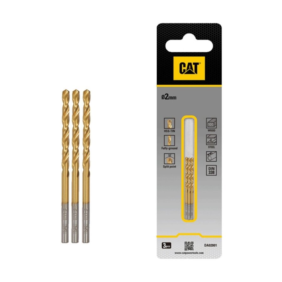 CAT Τρυπάνι τιτανίου HSS σετ:3τεμ 2x49mm DA02001