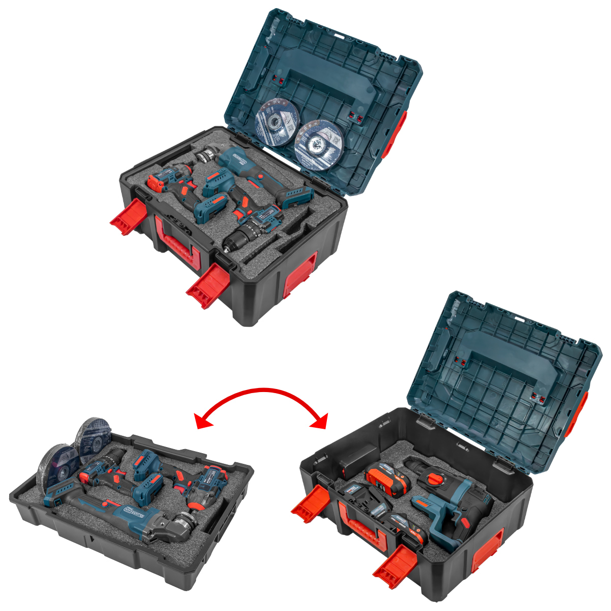 BORMANN Pro BBP5438X44T4CA Σετ Brushless Μπαταρίας,Δραπαν/βιδο,Γωνιακός Τροχός,Πνευματικό & Μπουλ/δο - Image 2