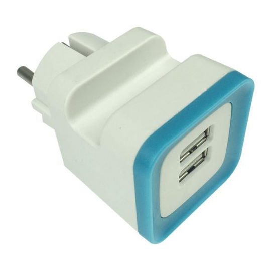 Φορτιστής Χωρίς Καλώδιο με 2 Θύρες USB-A Μπλε