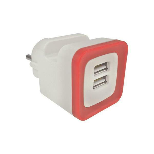 Φορτιστής Χωρίς Καλώδιο με 2 Θύρες USB-A Κόκκινος