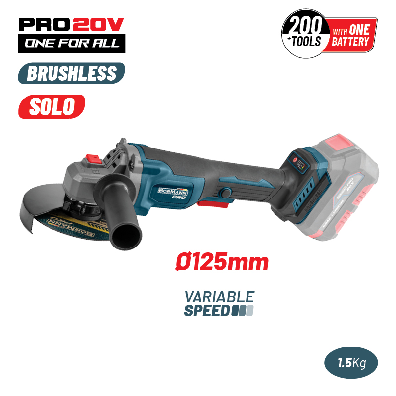 BORMANN Pro BBP3650 Γωνιακός Τροχός Brushless Ρυθμιζόμενος 20V, Li-Ion, SOLO