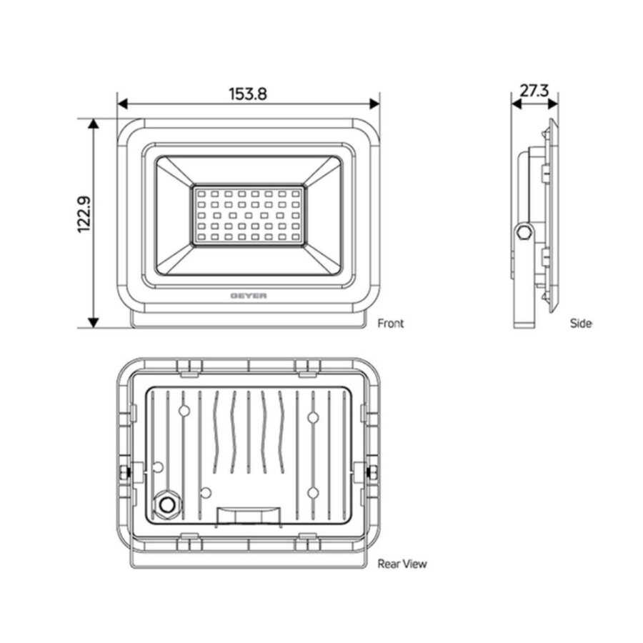 GEYER Προβολέας led μαύρος 30W 4000K 2700LM LPRM30CE - Image 3